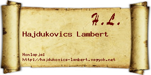 Hajdukovics Lambert névjegykártya